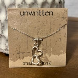 Sterling double heart necklace, never been worn in its original packaging